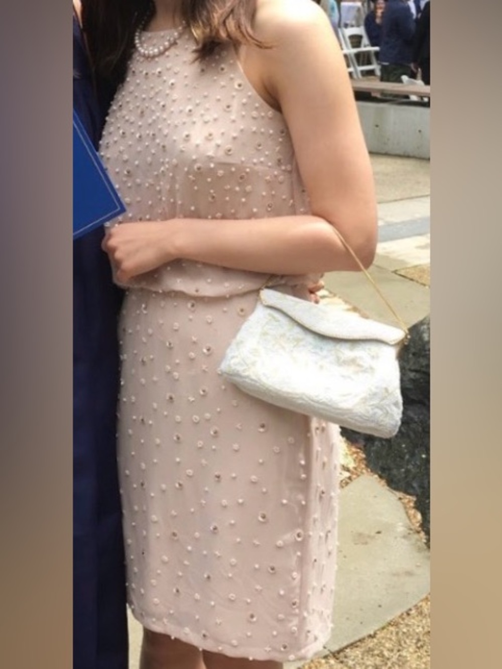 Aidan by Aidan Mattox Blush Pink Embellished Dress